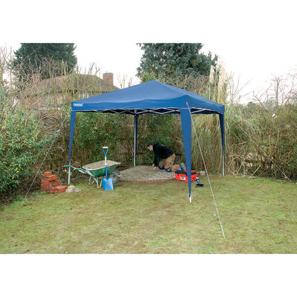 Draper Blue 3m x 3m Concertina Gazebo Garden Party Shelter Canopy Roof