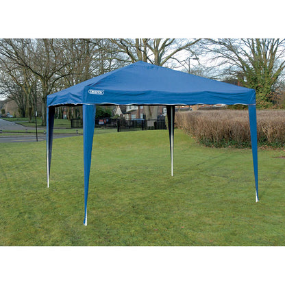 Draper Blue 3m x 3m Concertina Gazebo Garden Party Shelter Canopy Roof