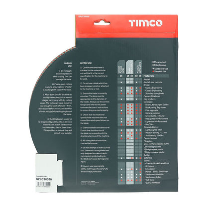 TIMCO Trade Diamond Blade Cont 300 x 20.0 Pack 1