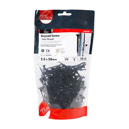 TIMCO Drywall Screw PH2 - BLK 3.5 x 50 Black Pack 250