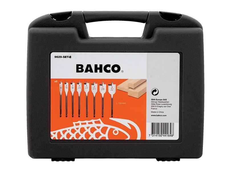 Bahco 9629-SET-8 9629 Series Flat Bit Set, 8 Piece