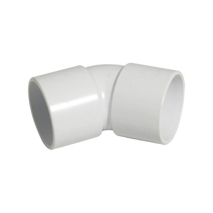 32MM WASTE - 1_" 45 � OBTUSE BEND SOLVENT WHITE