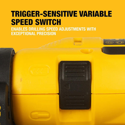 DeWalt DWD024K-GB 750W 13mm 240V Corded Percussion Drill with Variable Speed, Side Handle, Depth Stop and Carry Case