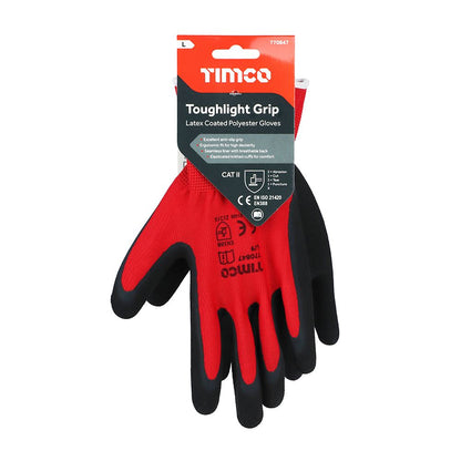 TIMCO Toughlight Glove Latex Sandy Large Pack 1