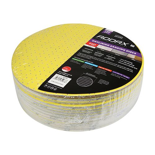 TIMCO Drylining Sanding Discs P180 225mm Yellow Pack 25