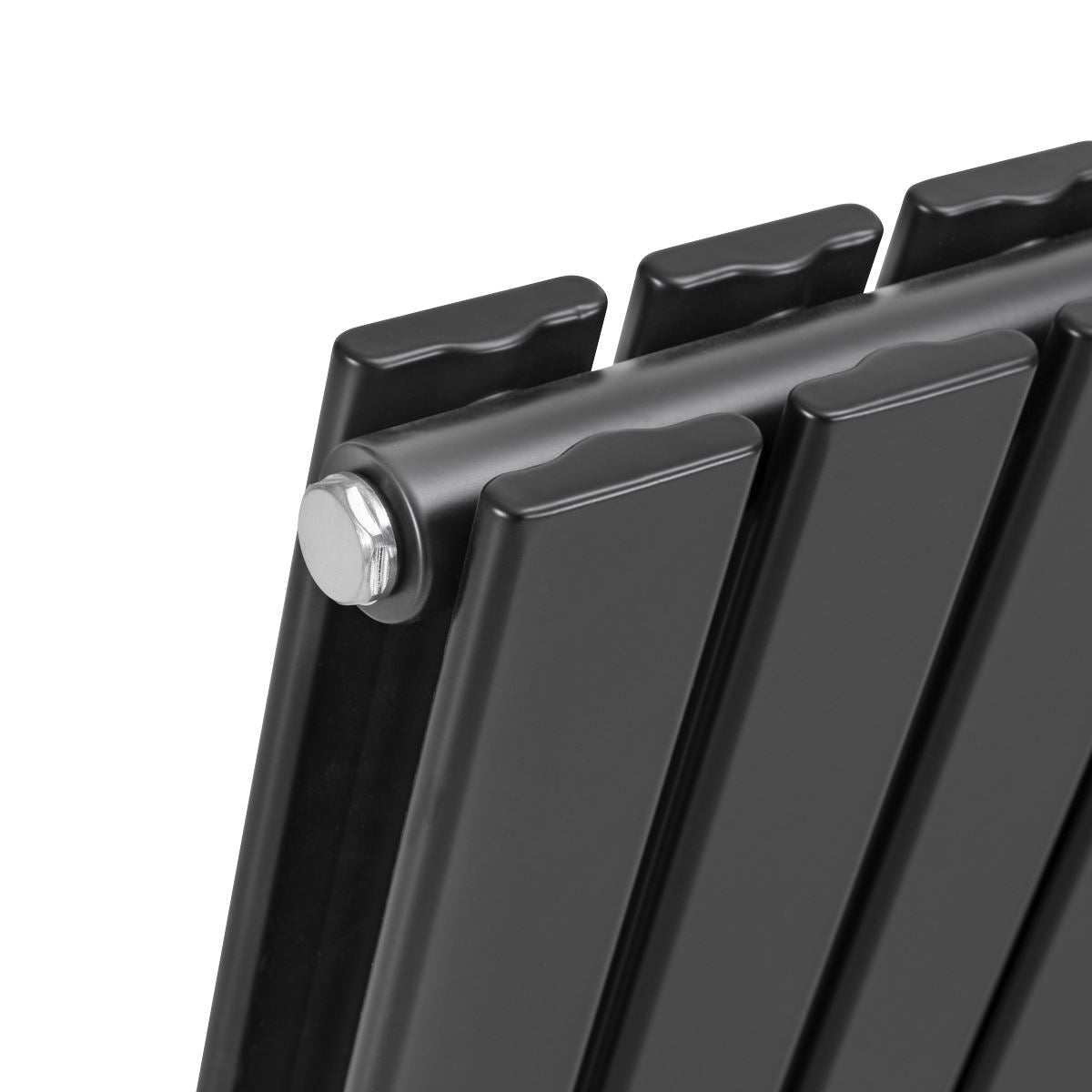 Baridi DH346 Horizontal Radiator Contemporary Double Flat Panel Design 600 x 910mm - Black | Steel | Horizontal flat panel design delivers a BTU