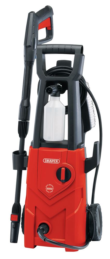00786 Draper 230V Pressure Washer, 1600W, 135Bar, Red PW1600/90D/RED Pressure Washers Professional Trade DIY Workshop Garage Use