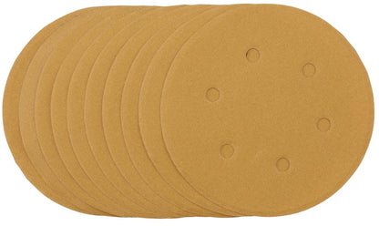 Draper 150MM GOLD SANDING DISC 240G 64257 64257 Gold Sanding Discs with Hook & Loop, 150mm (Pack of 10)