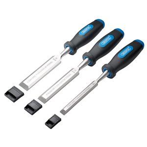 Draper 3PC CHISEL SET 31306 31306 Soft Grip Bevel Edge Wood Chisel Set (3 Piece)