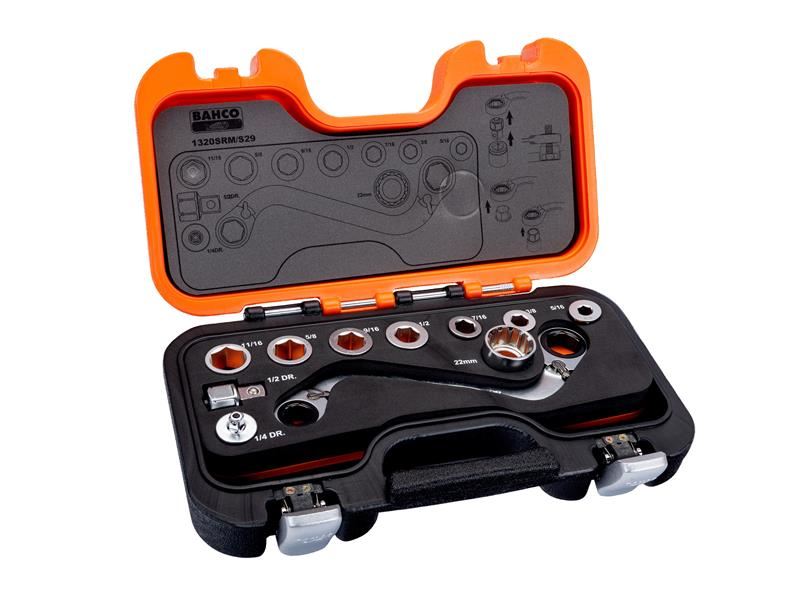 BAH S Type Ratchet Ring Wrench & Adaptor Set, 29 Piece