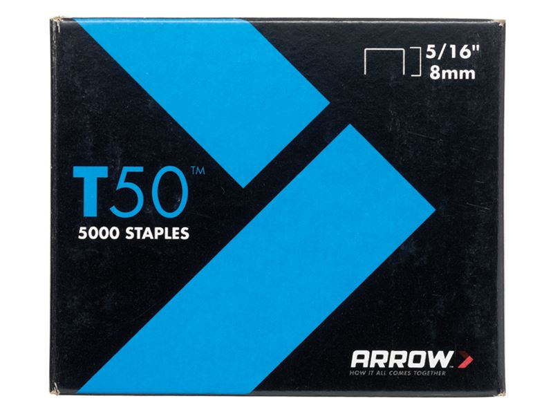 Arrow A505 T50 Staples 8mm (5/16in) Pack 5000 (4 x 1250)