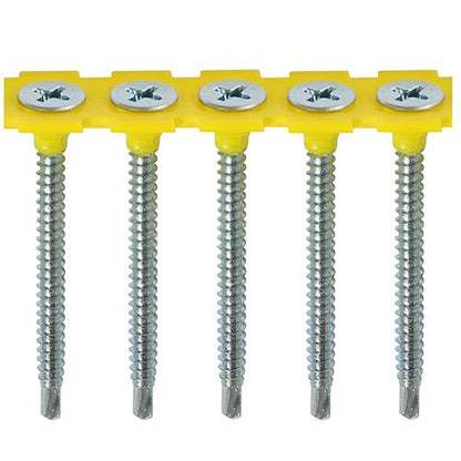 TIMCO Collated Drywall Self-Drilling Bugle Head Silver Screws - 3.5 x 45 Box OF 1000 - 00045COLLSD