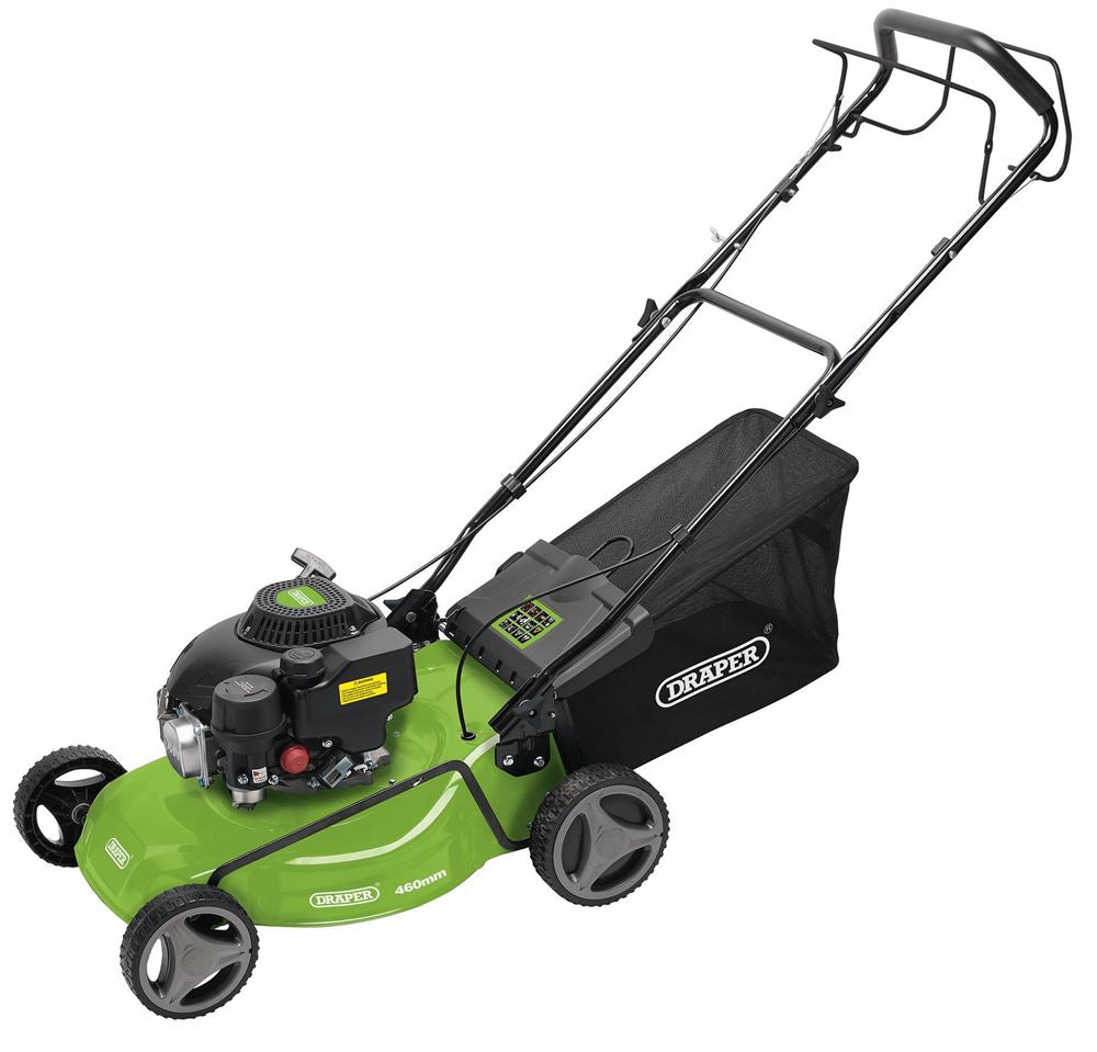 Draper PETROL L/MOWER STEEL DECK460MM 08672 Self-Propelled Petrol Lawn Mower, 460mm, 150cc/3.6HP
