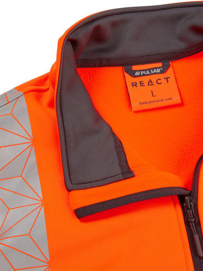 Pulsar RCT Hi Vis 1/4 Zip Sweatshirt Yellow Orange EN ISO 20471 Class 3 Workwear