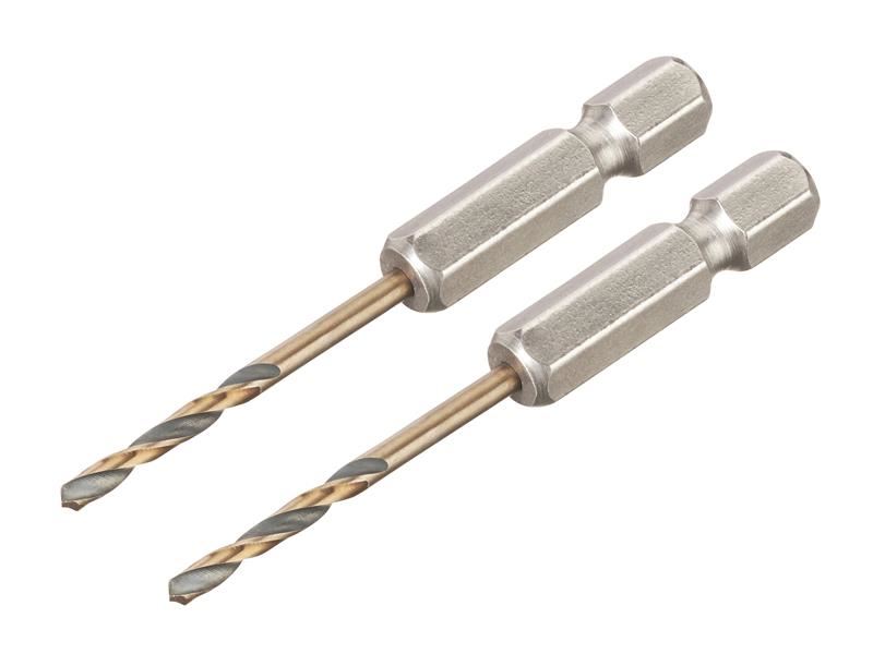 DeWalt BLACK&GOLD Hex HSS-G Drill Bits (2) 2.5mm