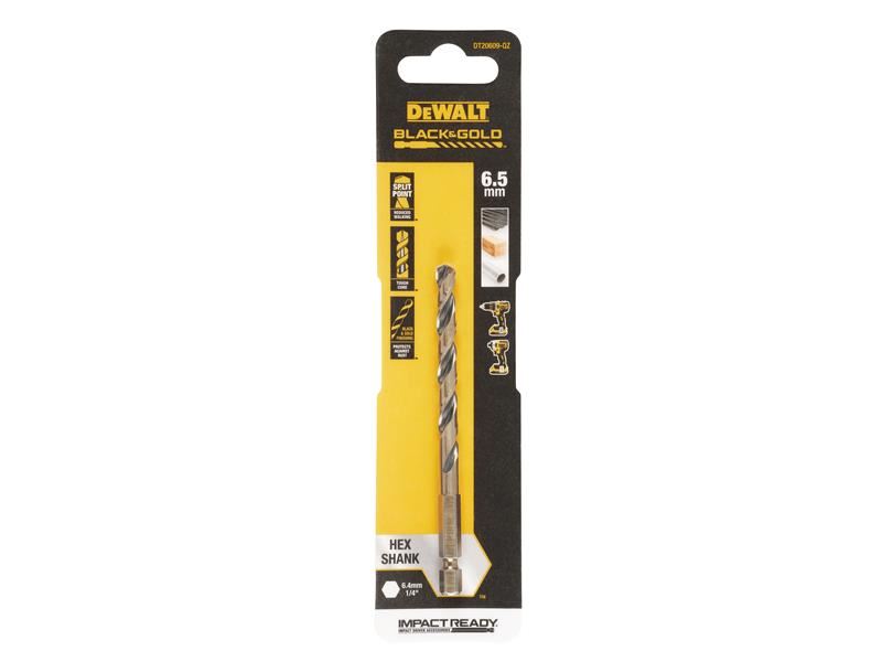 DeWalt BLACK&GOLD Hex HSS-G Drill Bit 6.5mm