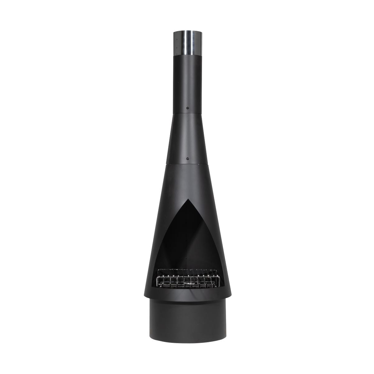Dellonda DG109 Outdoor Chiminea, Fireplace, Fire Pit, Heater, Durable, Black Steel | Stylish chiminea is perfect for relaxing outdoors with family and