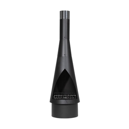Dellonda DG109 Outdoor Chiminea, Fireplace, Fire Pit, Heater, Durable, Black Steel | Stylish chiminea is perfect for relaxing outdoors with family and