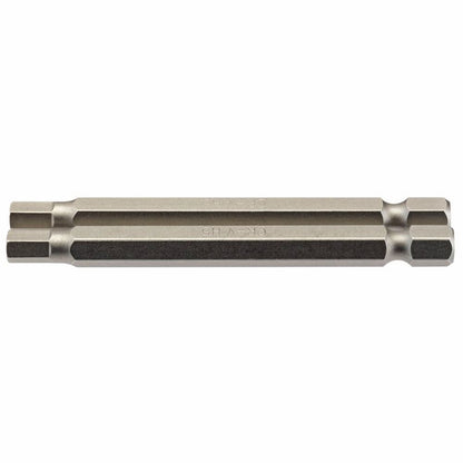 Draper 2PC 75MM 5.0MM HEX S/D.BIT 64322 1/4" hex. Hexagonal E Shank Insert Bits