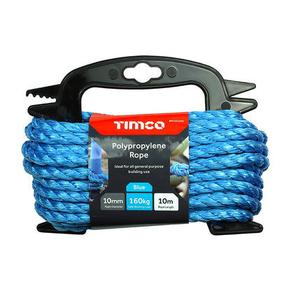TIMCO Blue Poly Rope - Winder 10mm x 10m Blue Pack 1