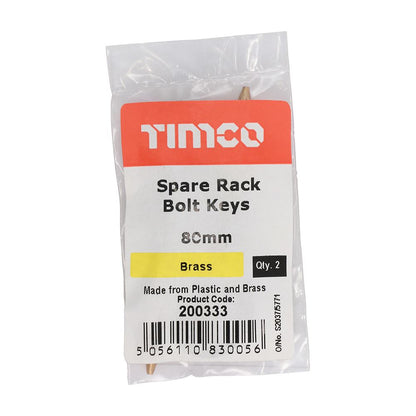 TIMCO Spare Rack Bolt Key 2 Pack 80mm Pack 2
