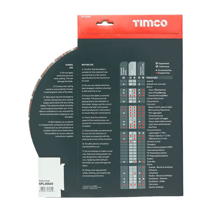 TIMCO Trade Diamond Blade Seg 300 x 20.0 Pack 1