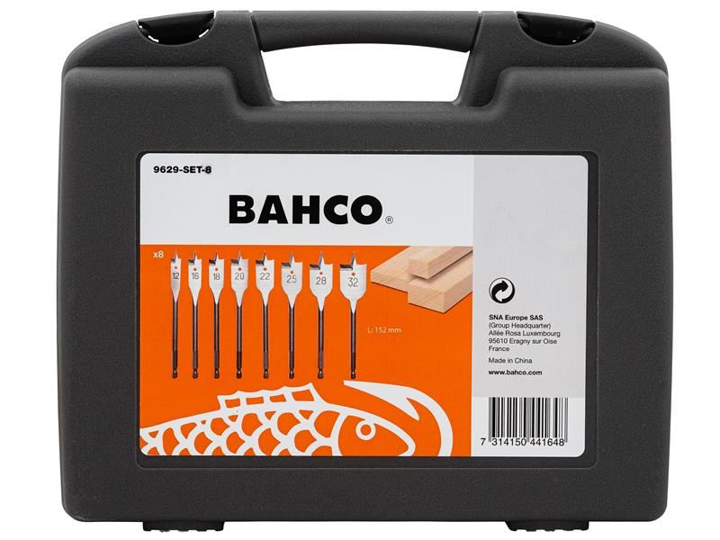 Bahco 9629-SET-8 9629 Series Flat Bit Set, 8 Piece