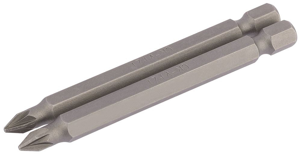 Draper 2PC 75MM NO1 PZ.S/D.BIT 64311 1/4" Hex. PZ TYPE E Shank Insert Bits
