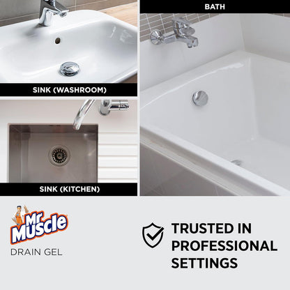 Mr Muscle Kitchen and Bathroom Drain Gel, Multi-Colour  | 1 Litre