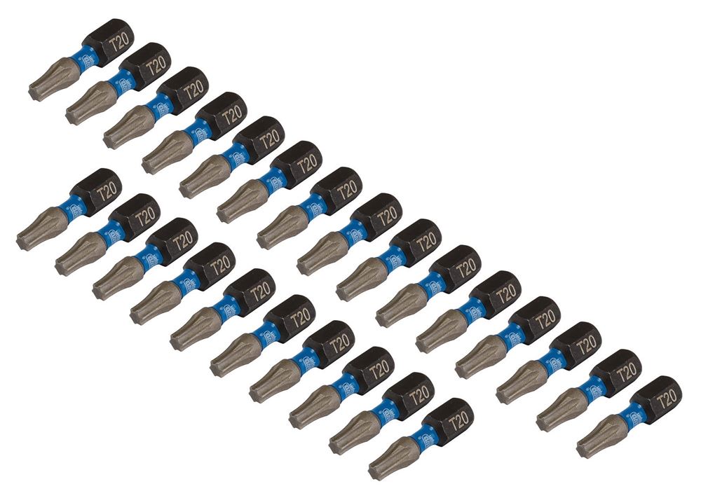 Draper T20X25MM IMPACT S/D BIT 25PK 05692 TX-STARÂ® Impact Screwdriver Bits, 1/4" Hex