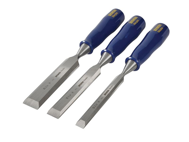IRWIN�Marples� TM444/S3 M444 Bevel Edge Chisel Blue Chip Handle Set, 3 Piece