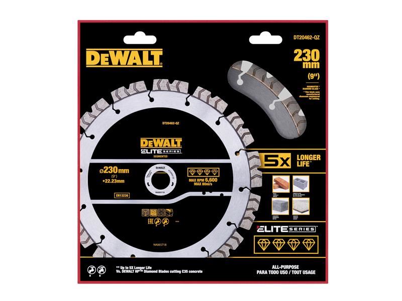 DeWalt ELITE SERIES All Purpose Diamond Segmented Wheel 230 x 22.2mm