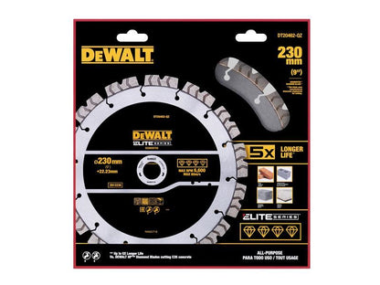 DeWalt ELITE SERIES All Purpose Diamond Segmented Wheel 230 x 22.2mm