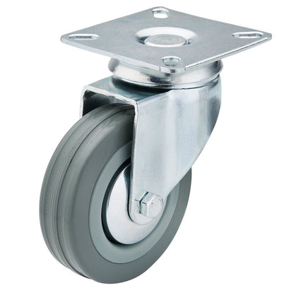 65473 Draper Swivel Plate Fixing Rubber Castor, 75mm Diameter, S.W.L. 70kg 60275P Castors and Wheels Professional Trade DIY Workshop Garage Use