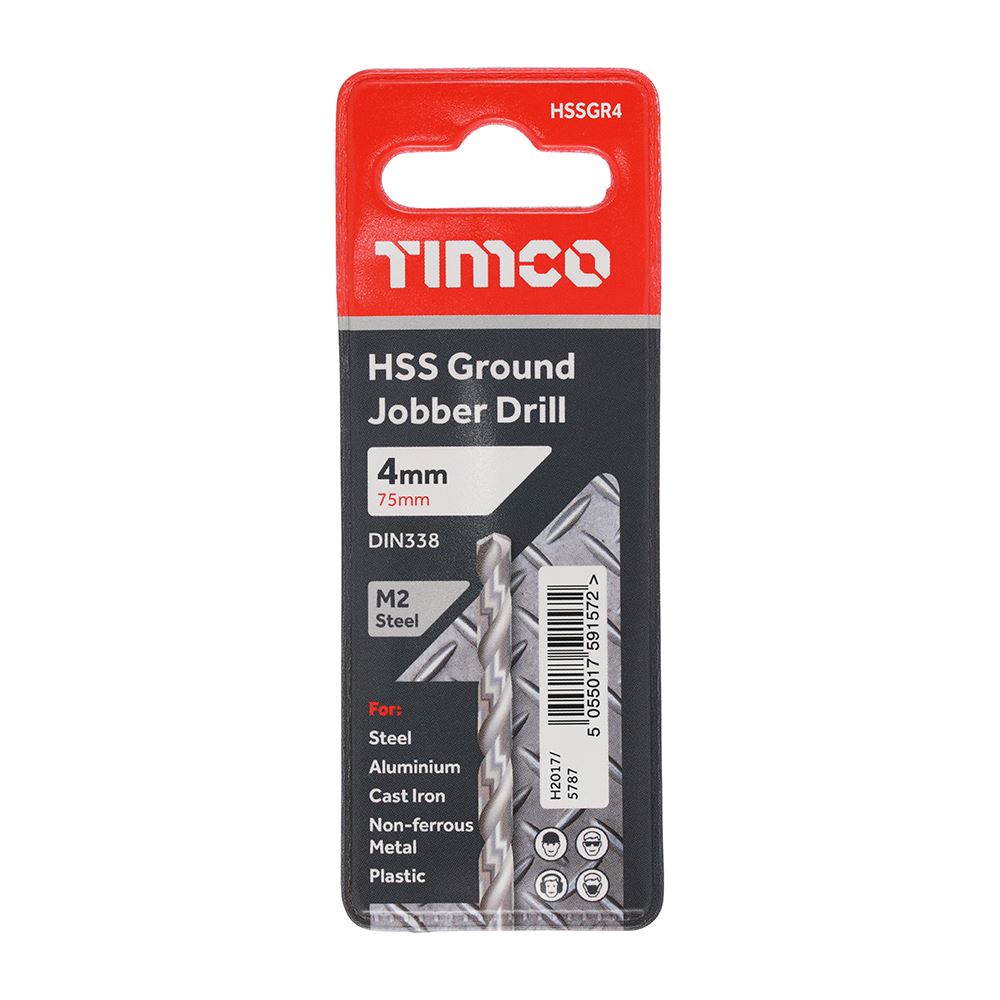 TIMCO HSS-G Jobber Drill Bit M2 4.0mm Pack 1