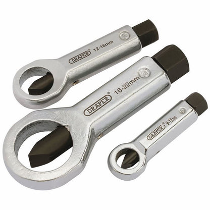 Draper SET OF THREE NUT SPLITTERS 55108 Nut Splitter Set, 9 - 22mm (3 Piece)
