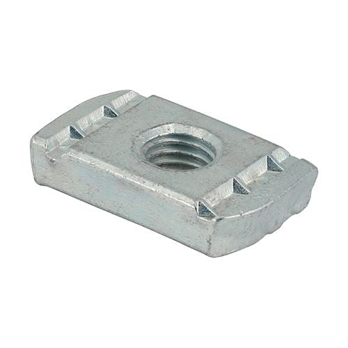 TIMCO Channel Nut Without Spring BZP M10 Silver Pack 100