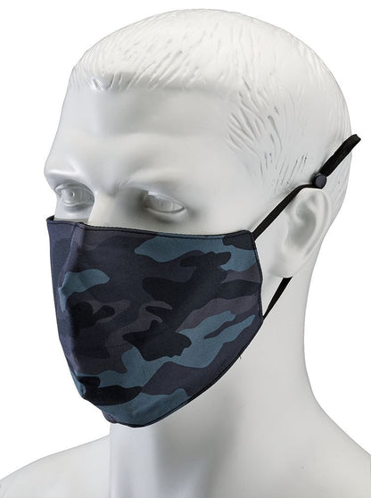 94962 Draper Camo Fabric Resuable Face Masks, Blue (Pack of 2) FCMC Fabric Face Masks W 11.5cm x H 13.5cm Professional Trade DIY Workshop Garage Use
