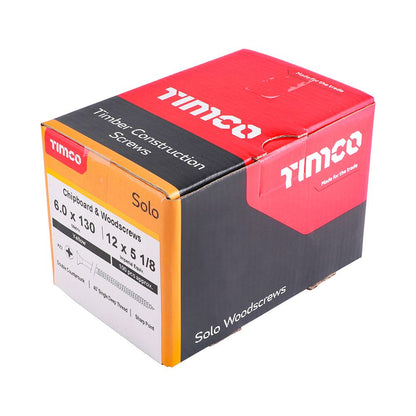TIMCO Solo Woodscrew PZ3 CSK ZYP 6.0 x 130 Gold Pack 100