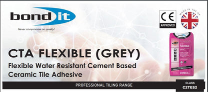 Bond It CTA Flexible Tile Adhesive 20kg Ceramic Wall & Floor Grey White