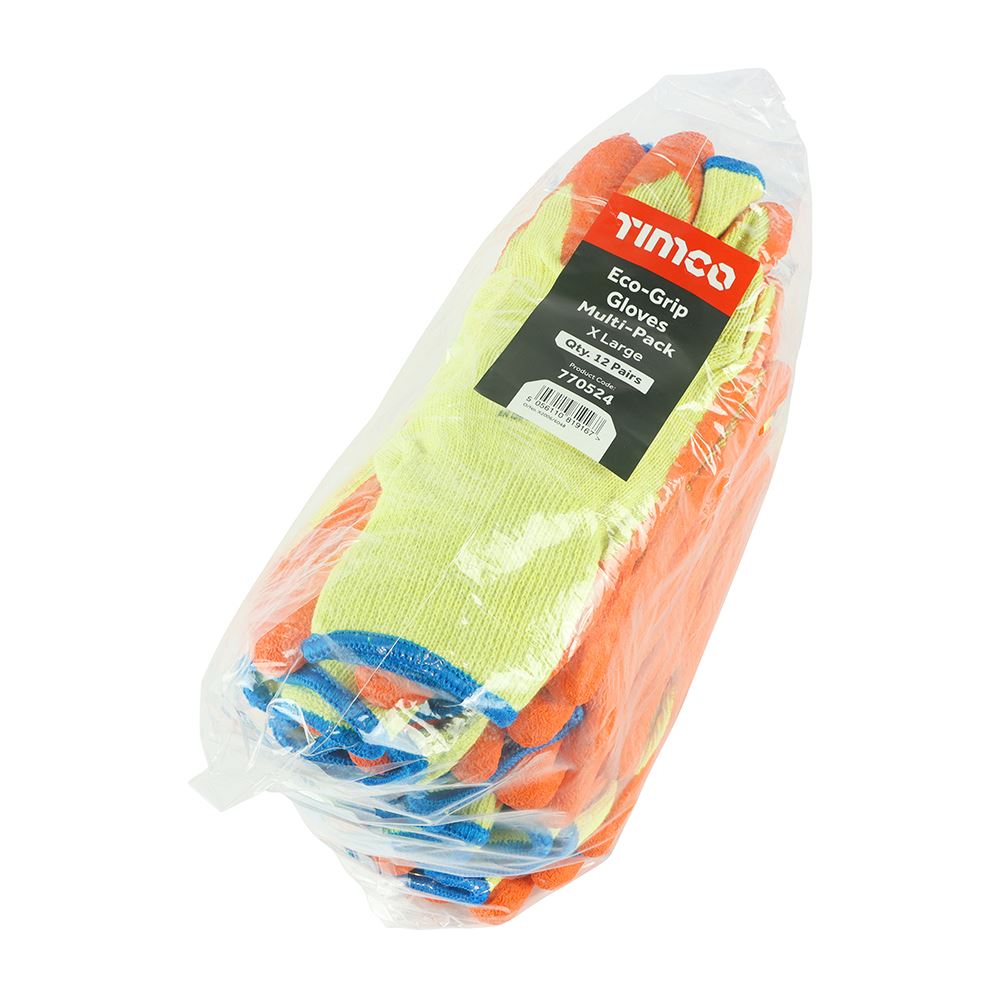 TIMCO Eco Glove Latex Crinkle Bulk X Large Pack 12