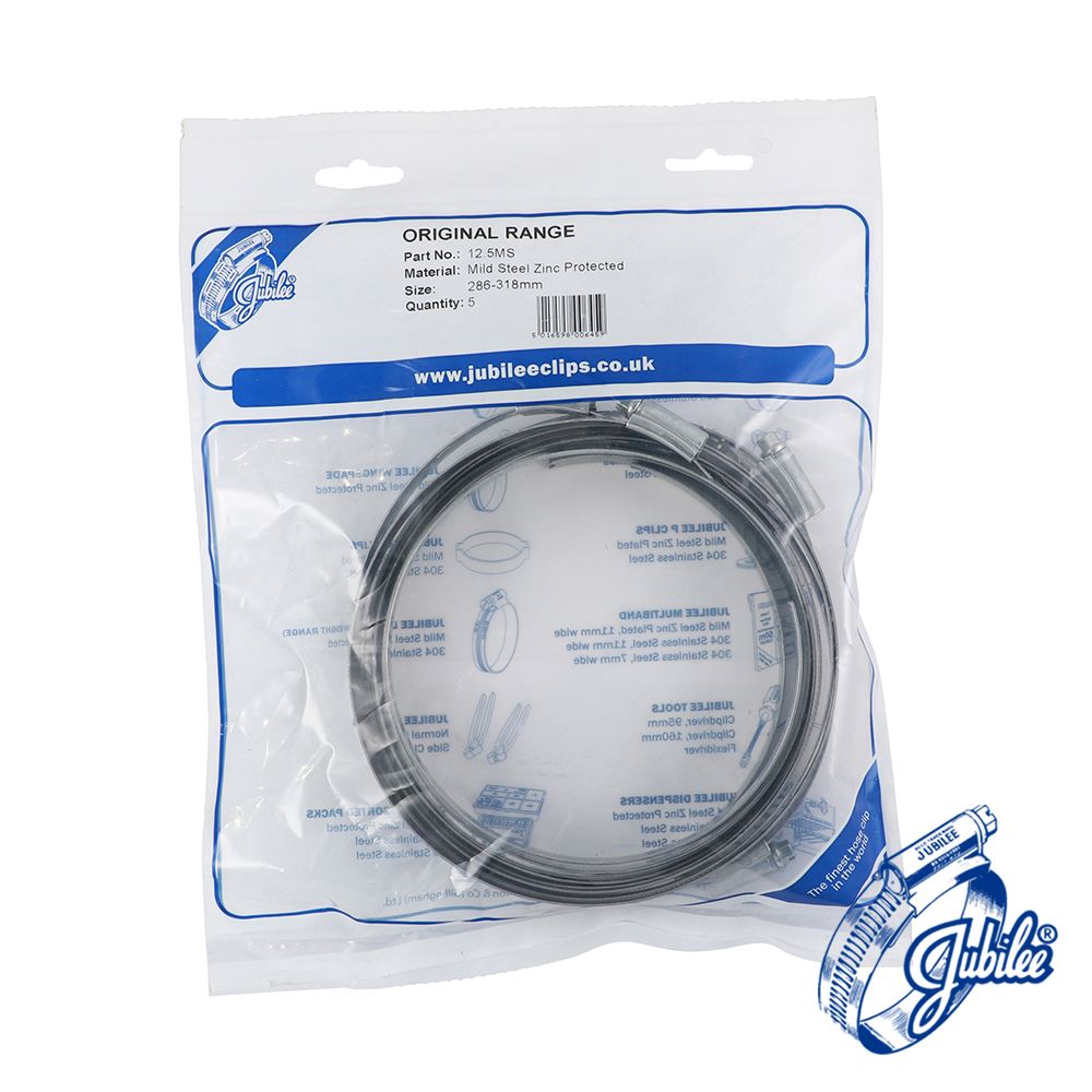 TIMCO Jubilee Clip Mild Steel 286-318mm Pack 5