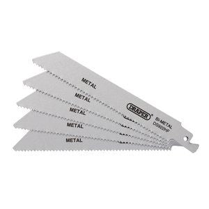 Draper RECIP SAW BLADE 5PCS - S922HF 43460 Bi-metal Reciprocating Saw Blades for Metal, 150mm (Pack of 5)