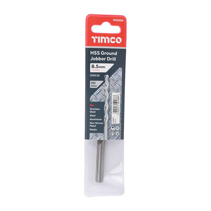 TIMCO HSS-G Jobber Drill Bit M2 8.5mm Pack 1