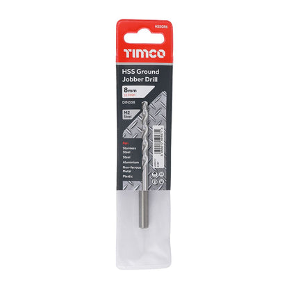 TIMCO HSS-G Jobber Drill Bit M2 8.0mm Pack 1