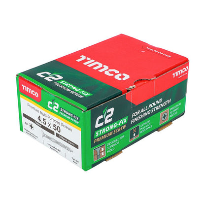 TIMCO C2 Strong-Fix PZ2 CSK ZYP 4.5 x 50 Gold Pack 200