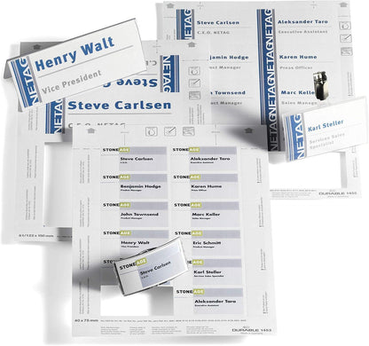 Durable BADGEMAKER Name Badge Inserts 54x90mm White Pack of 200 | Durable Badge Inserts for Office, Warehouse and Workplace Use