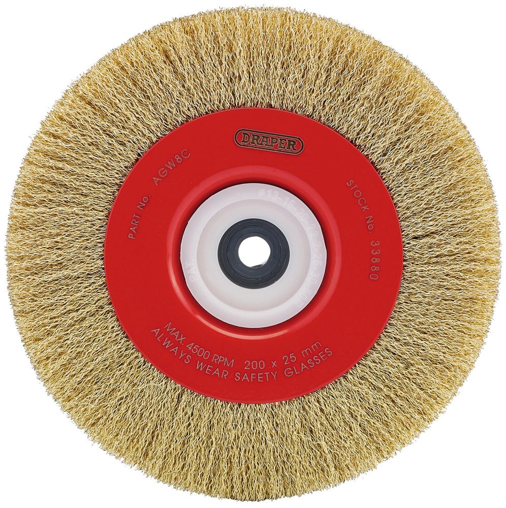 DRAPER 33880 - 200 x 25mm Crimped Steel Wire Brushes
