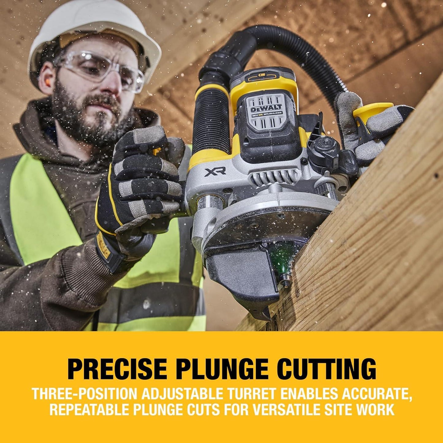 DEWALT 18V XR 1/2in Plunge Router Brushless 2x5Ah POWERSTACK DCW620H2