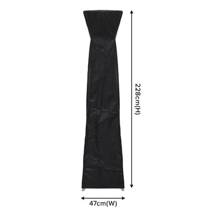 Dellonda DG7 Pyramid Gas Tower Patio Heater Water-Resistant Cover 2280 x 470mm, Black | Water Resistant, Folding | High quality, water-resistant